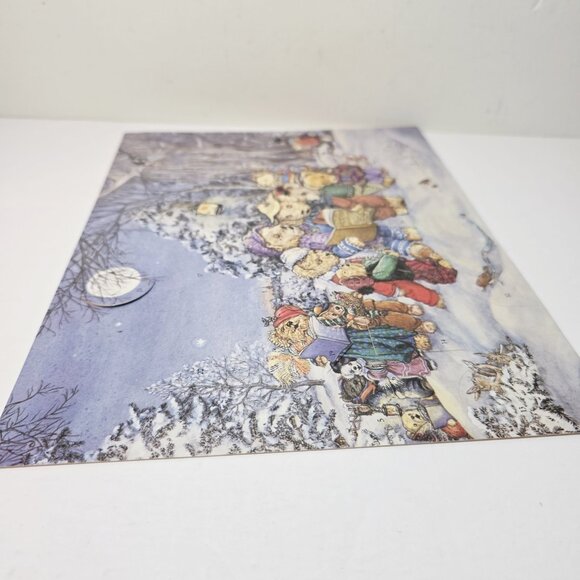 Vtg Caroling Holiday Christmas Teddy Bears J. Anderson Print Advent Calendar - Picture 4 of 6